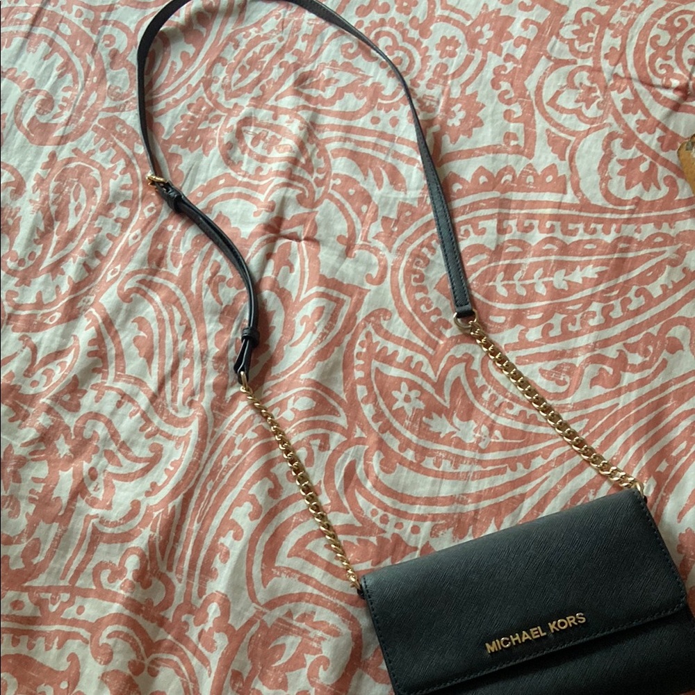 Michael Kors Black Clutch with Gold Accents - Picture 3 of 3
